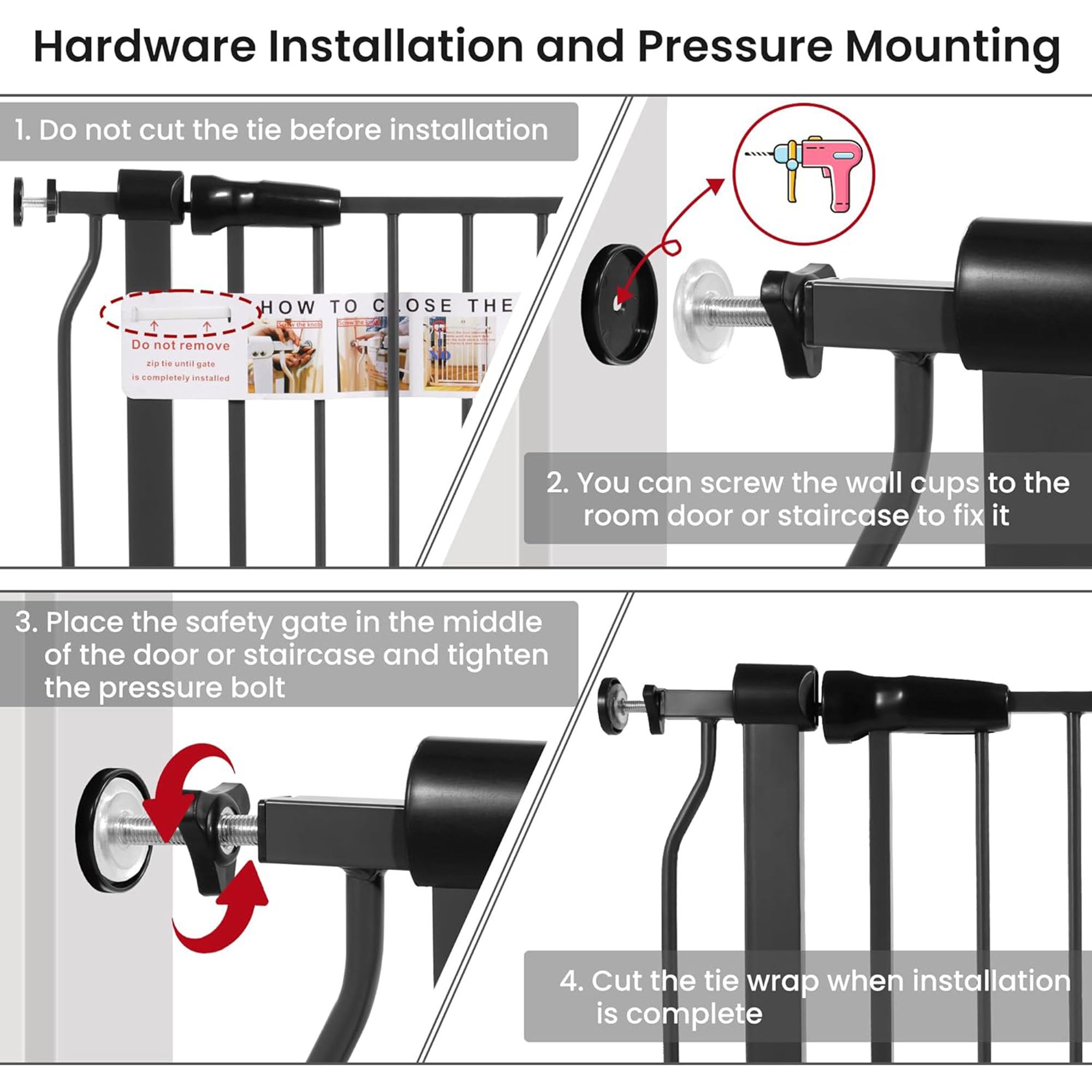 BalanceFrom Walk Thru Safety Gate, Fits 29.1-33.8" Openings, 36” Tall  (Used)