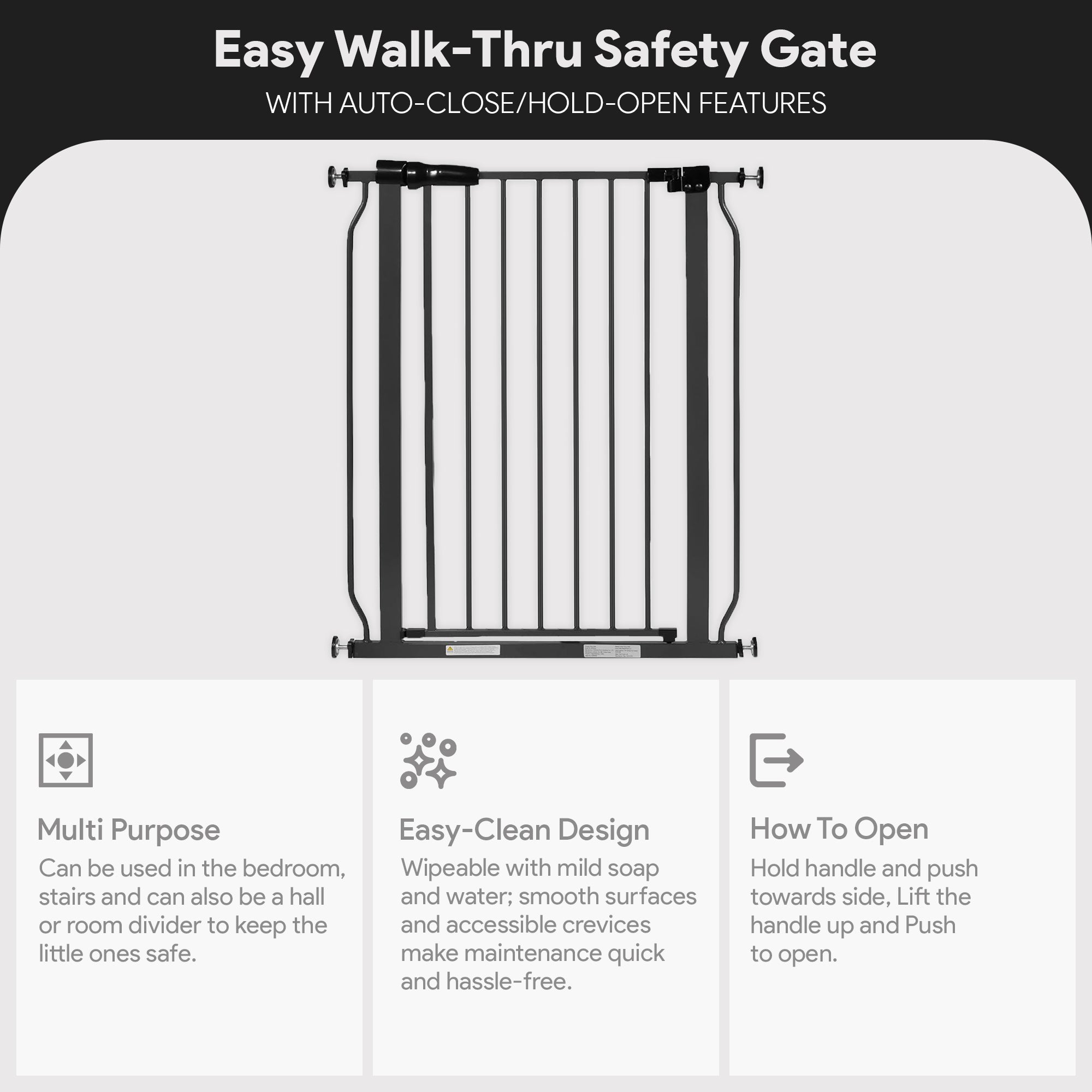 BalanceFrom Walk Thru Safety Gate, Fits 29.1-33.8" Openings, 36” Tall (Open Box)