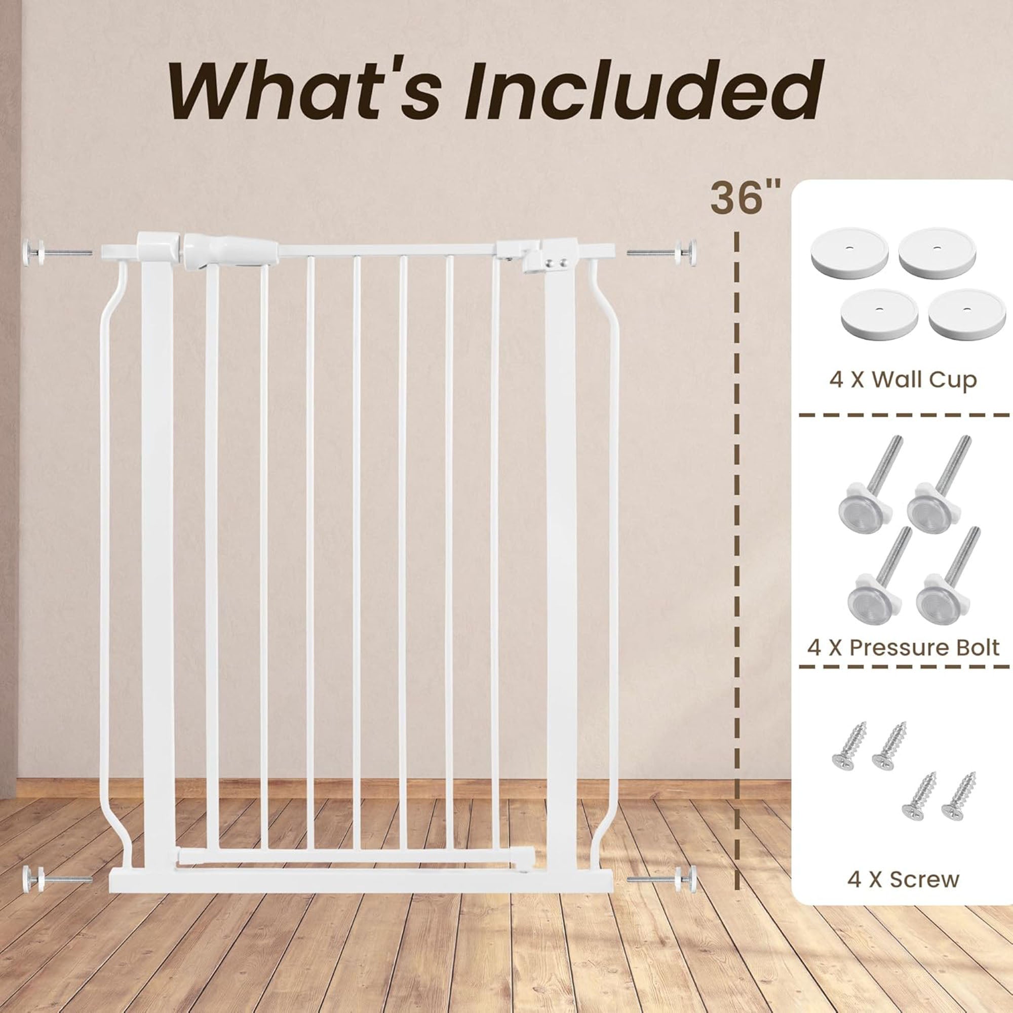 BalanceFrom Walk Thru Safety Gate, Fits 29.1-33.8" Openings, 36” Tall (Open Box) - VMInnovations