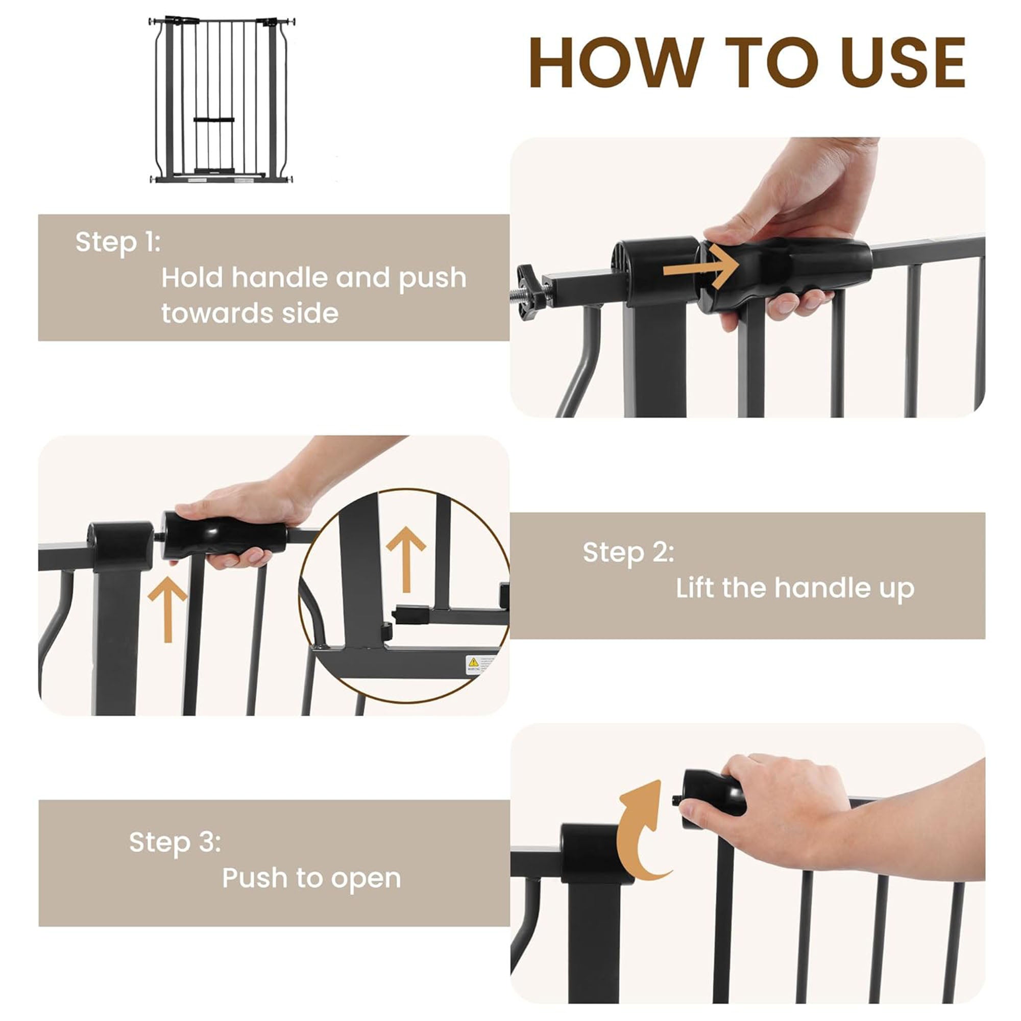 BalanceFrom Thru Safety Gate, Fits 29.1-38.5" Openings, 36” Tall, Graphite(Used) - VMInnovations
