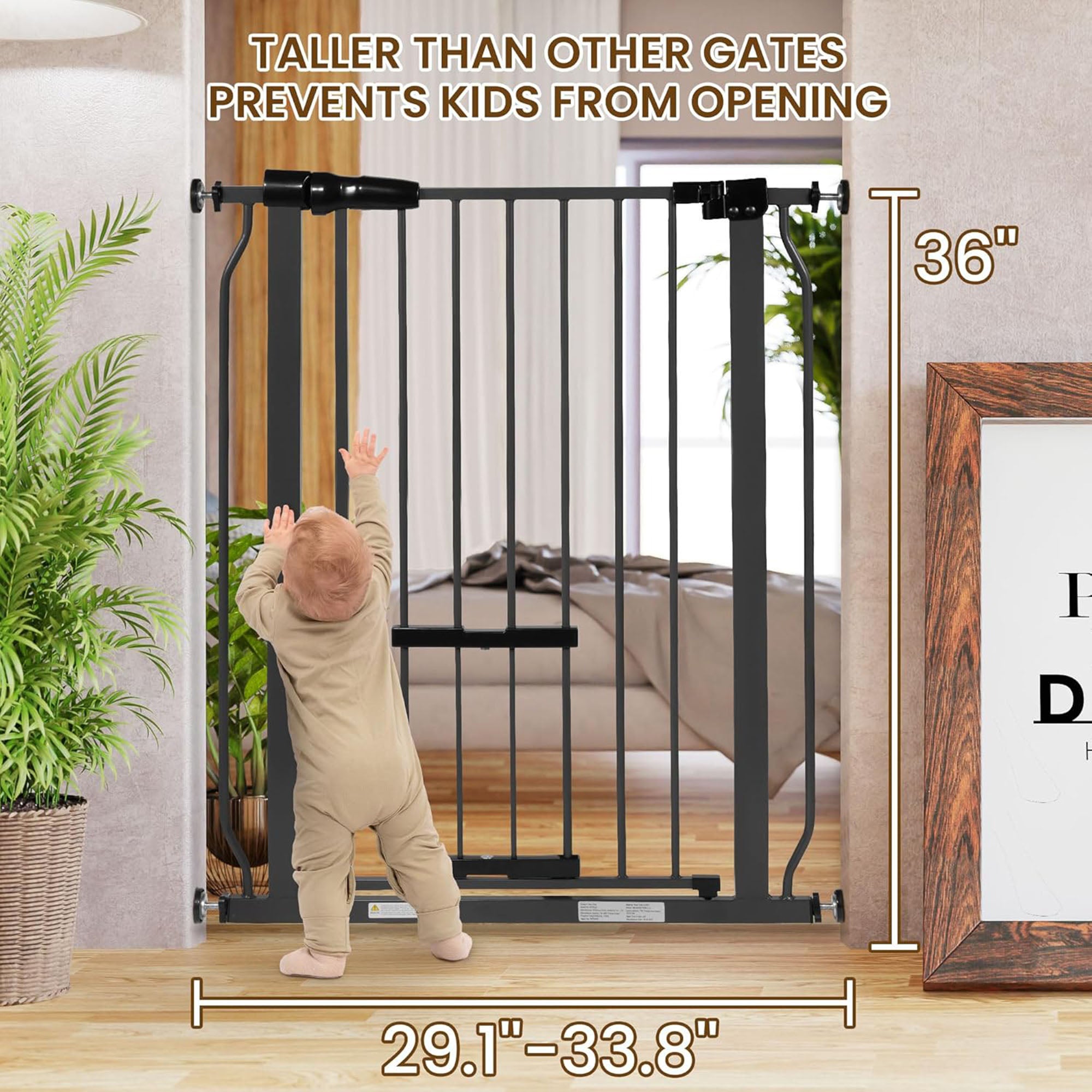 BalanceFrom Thru Safety Gate, Fits 29.1-38.5" Openings, 36” Tall, Graphite(Used) - VMInnovations