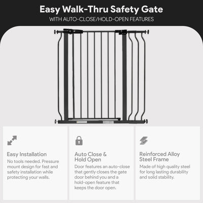 BalanceFrom Thru Safety Gate, Fits 29.1-38.5" Openings, 36” Tall, Graphite(Used) - VMInnovations