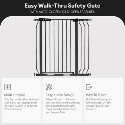 BalanceFrom Thru Safety Gate, Fits 29.1-38.5" Openings, 36” Tall, Graphite(Used) - VMInnovations