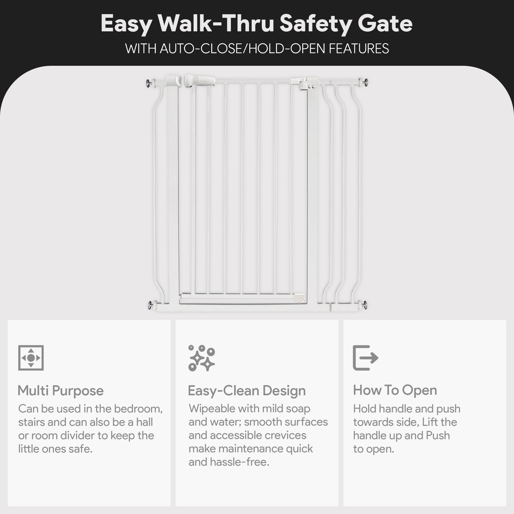 BalanceFrom Walk Thru Safety Gate, Fits 29.1-38.5" Openings, 36” Tall (Open Box) - VMInnovations