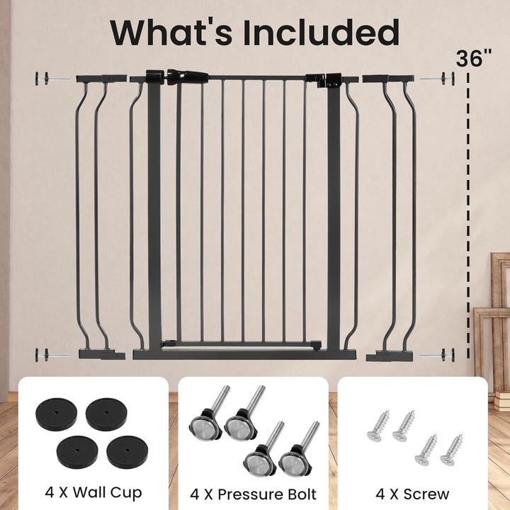 BalanceFrom Walk Thru Safety Gate, Fits 29.1-43.3" Openings, 36” Tall, Graphite