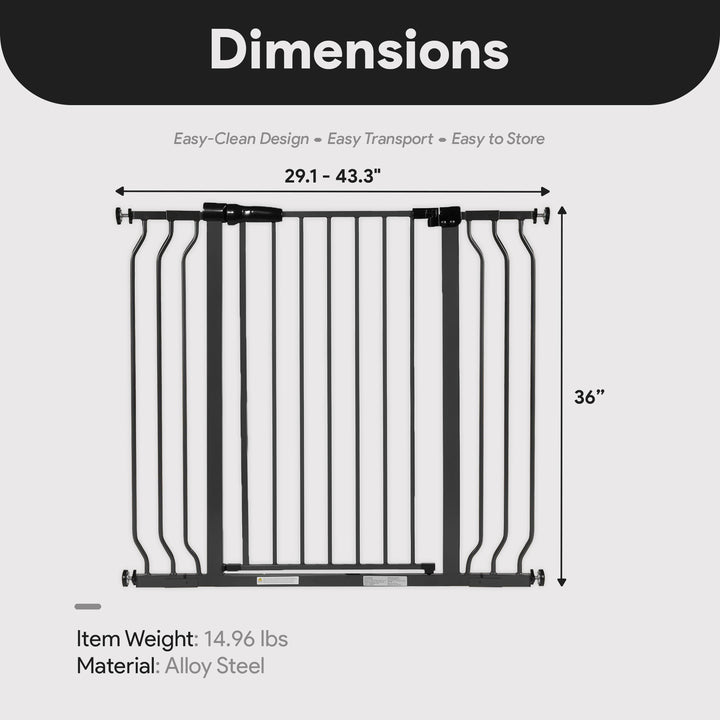 BalanceFrom Walk Thru Safety Gate, Fits 29.1-43.3" Openings, 36” Tall, (Used)