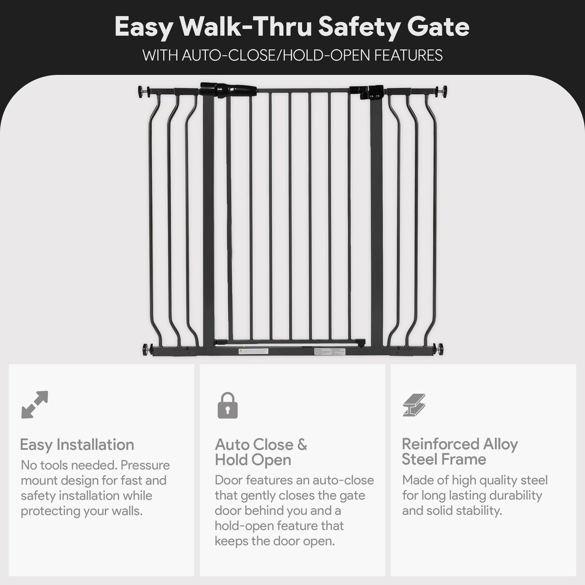 BalanceFrom Walk Thru Safety Gate, Fits 29.1-43.3" Openings, 36” Tall, (Used)