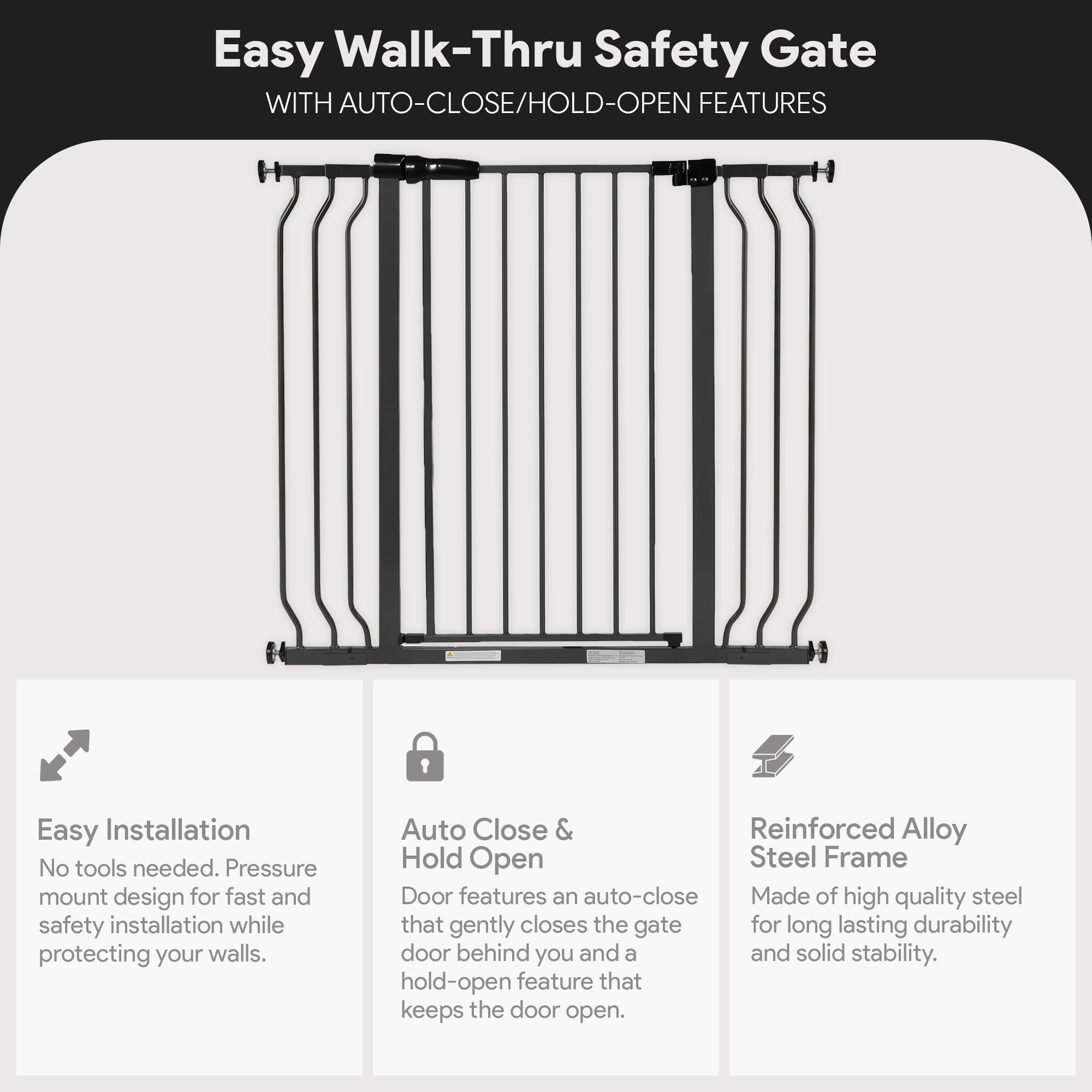 BalanceFrom Walk Thru Safety Gate, Fits 29.1-43.3" Openings, 36” Tall, (Used) - VMInnovations