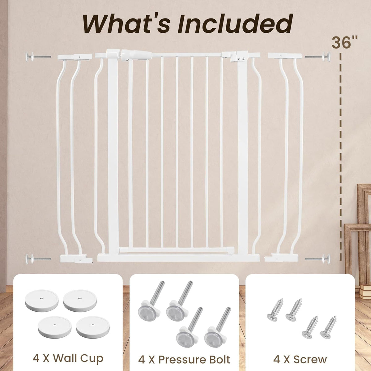 BalanceFrom Walk Thru Safety Gate, Fits 29.1-43.3" Openings, 36” Tall (Open Box) - VMInnovations