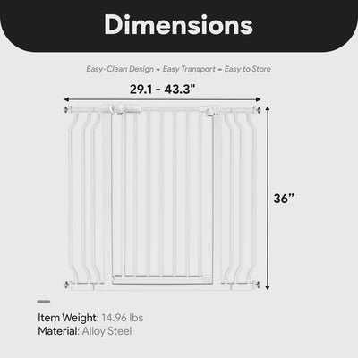 BalanceFrom Walk Thru Safety Gate, Fits 29.1-43.3" Openings, 36” Tall (Open Box)