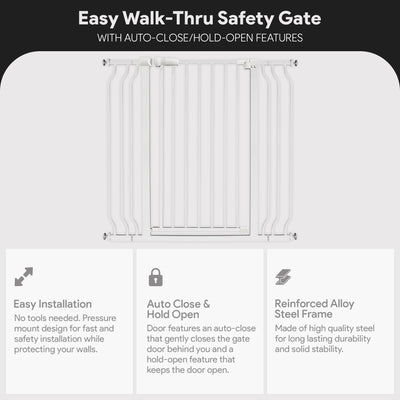 BalanceFrom Walk Thru Safety Gate, Fits 29.1-43.3" Openings, 36” Tall (Open Box)