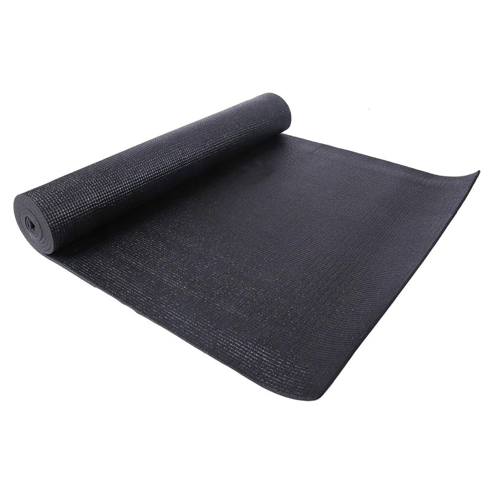 Fitvids 1/4” High Density Thick Non Slip Workout Yoga Mat and Carry Strap, Black