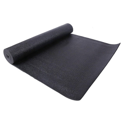 Fitvids 1/4” High Density Thick Non Slip Yoga Mat & Carry Strap, Black (Used)
