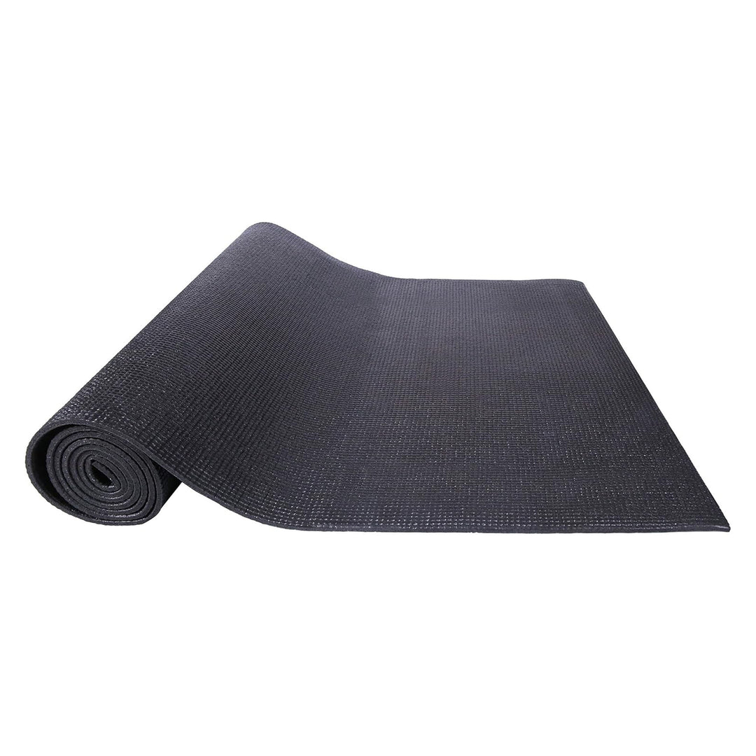 Fitvids 1/4” High Density Thick Non Slip Workout Yoga Mat and Carry Strap, Black