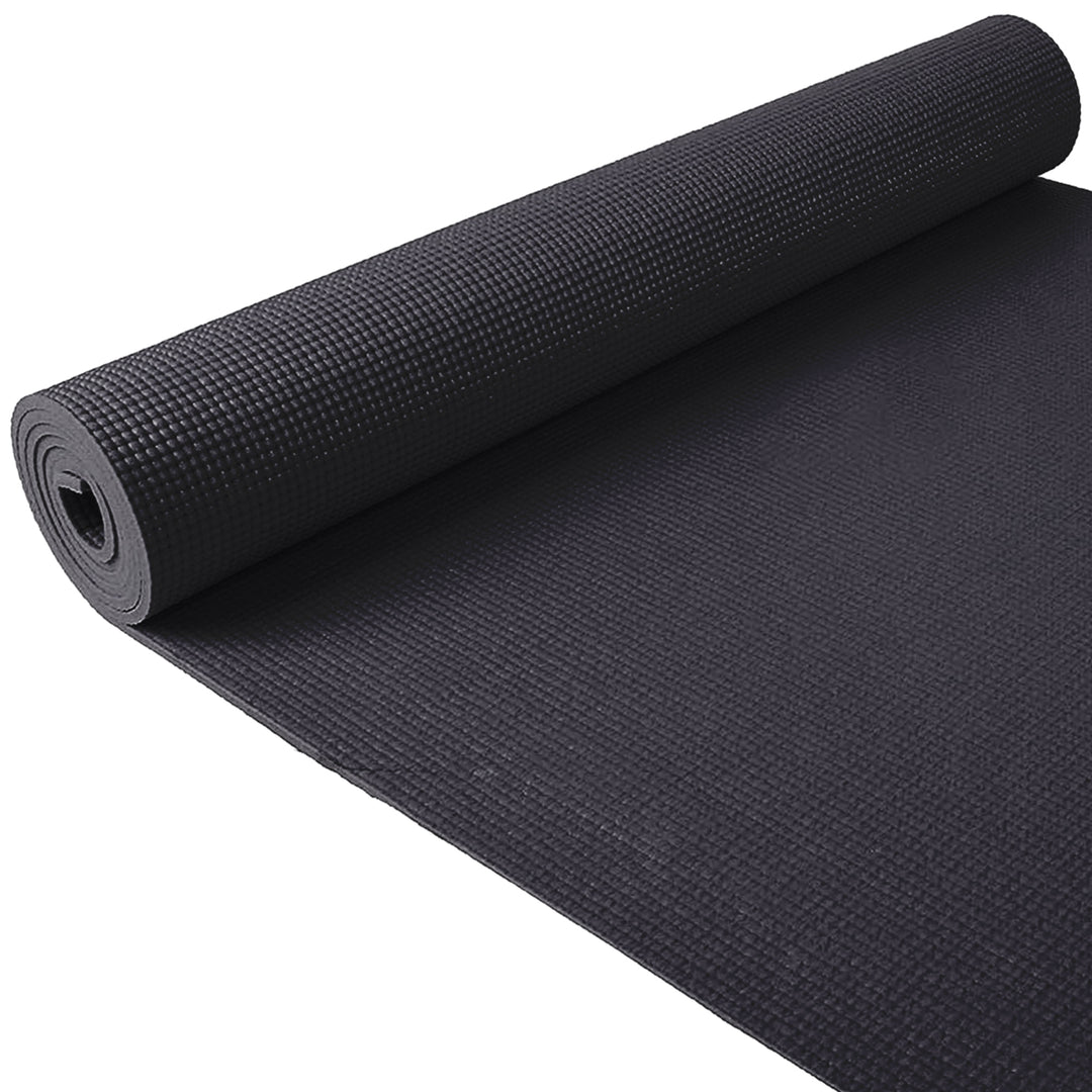 Fitvids 1/4” High Density Thick Non Slip Workout Yoga Mat and Carry Strap, Black