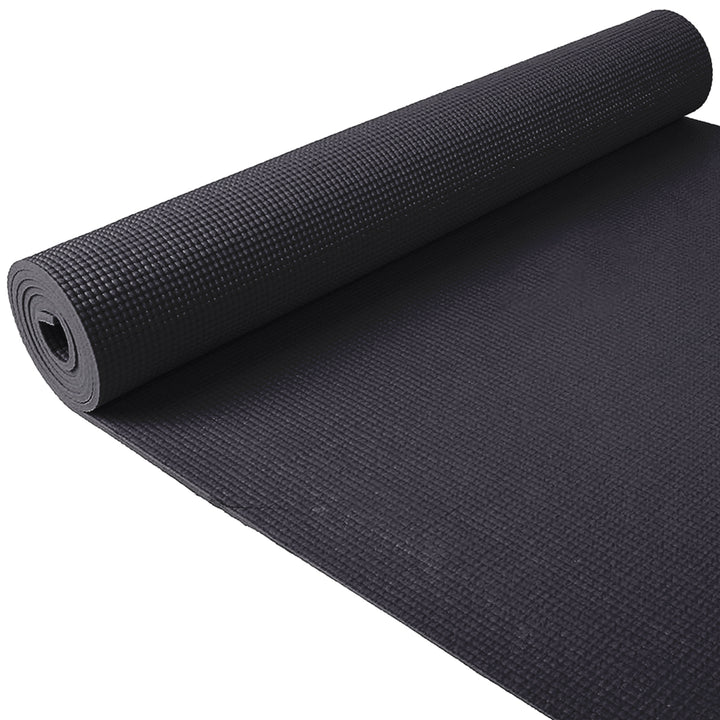 Fitvids 1/4” High Density Thick Non Slip Workout Yoga Mat and Carry Strap, Black