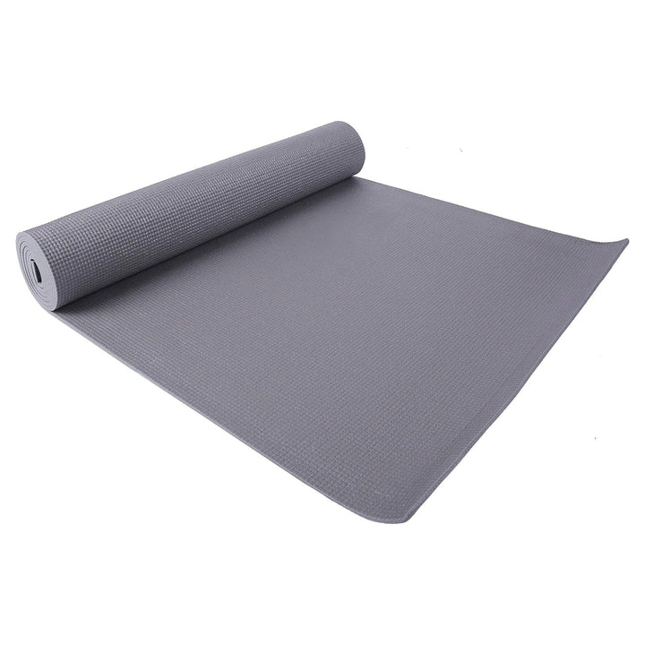 Fitvids 1/4” High Density Thick Non Slip Workout Yoga Mat and Carry Strap, Grey