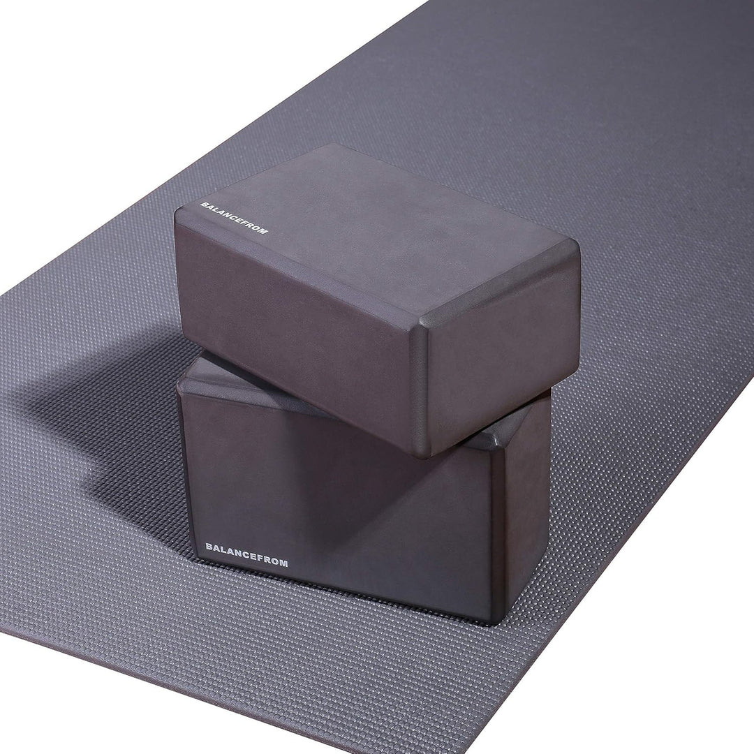 Fitvids 1/4” High Density Thick Non Slip Workout Yoga Mat and Carry Strap, Grey