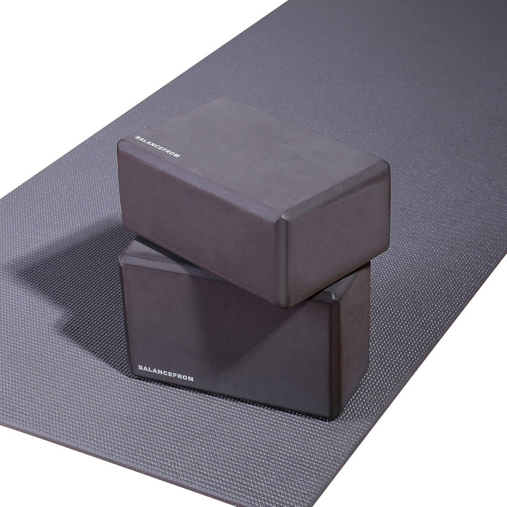 Fitvids 1/4” High Density Thick Non Slip Workout Yoga Mat and Carry Strap, Grey