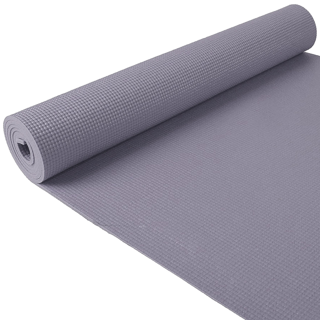 Fitvids 1/4” High Density Thick Non Slip Workout Yoga Mat and Carry Strap, Grey