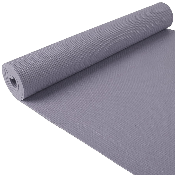Fitvids 1/4” High Density Thick Non Slip Workout Yoga Mat and Carry Strap, Grey