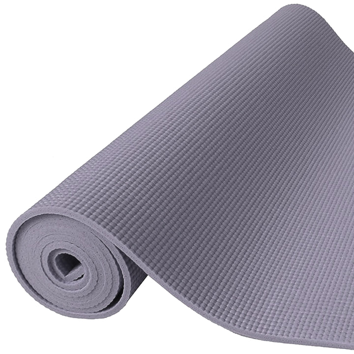 Fitvids 1/4” High Density Thick Non Slip Workout Yoga Mat and Carry Strap, Grey
