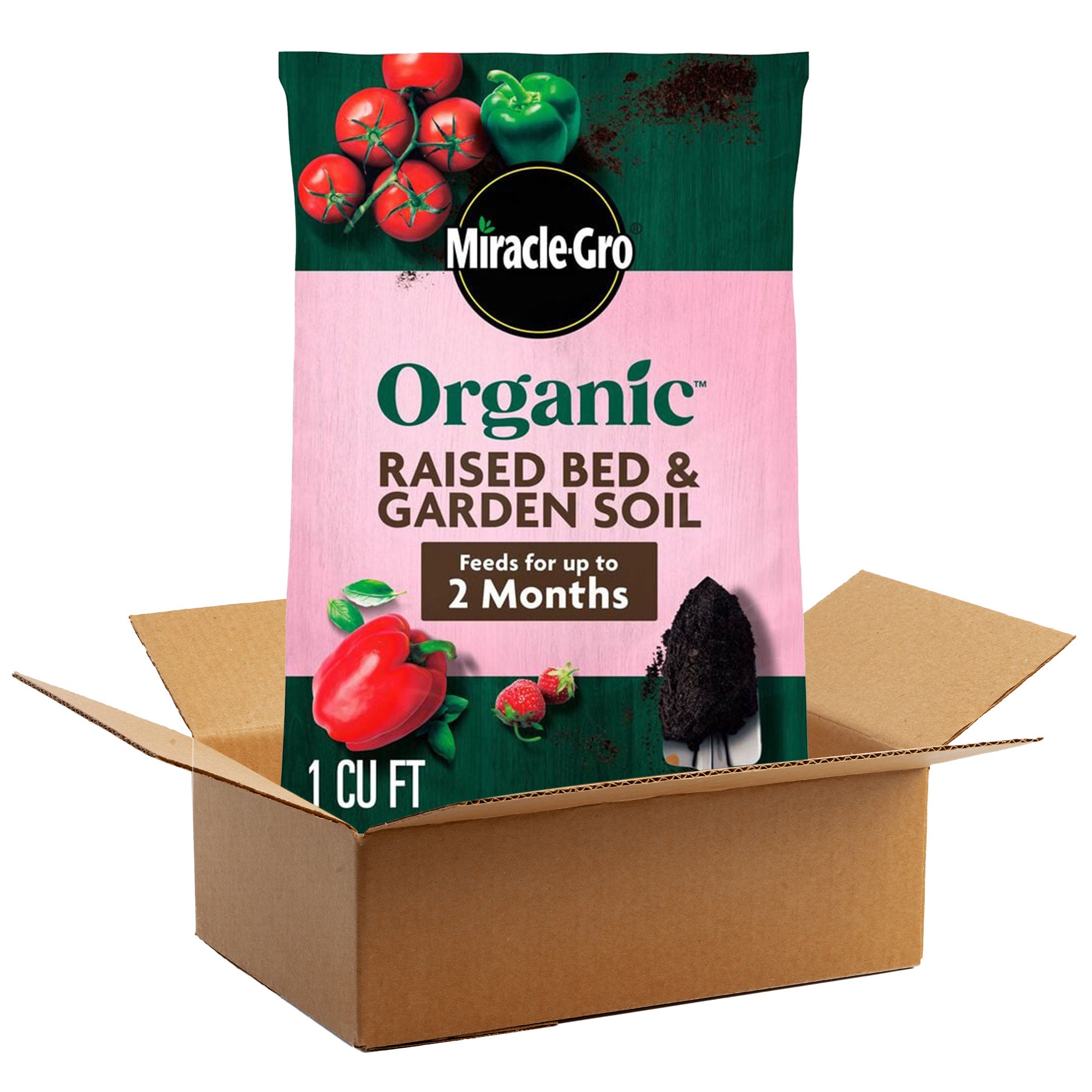 Miracle-Gro Organic Raised Bed and Garden Soil, Quick Release Natural Fertilizer
