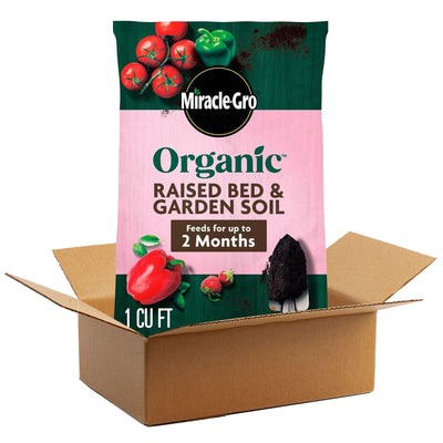 Miracle-Gro Organic Raised Bed and Garden Soil, Quick Release Natural Fertilizer