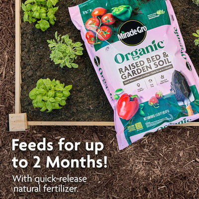 Miracle-Gro 3 Pack Organic Raised Bed Garden Soil and Quick Release Fertilizer