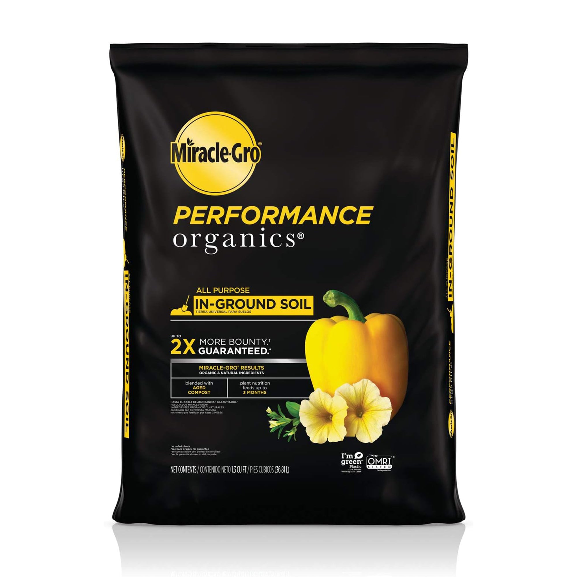Miracle-Gro 10 Bag Organic Inground Garden Soil Quick Release Natural Fertilizer