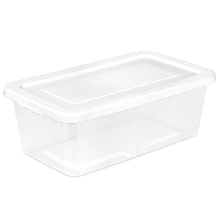 Sterilite 6 Qt Storage Box, Stackable Plastic Container, Home Organizer, 48 Pack