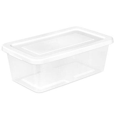 Sterilite 6 Qt Storage Box, Stackable Plastic Container, Home Organizer, 24 Pack