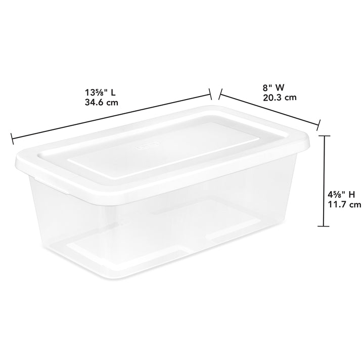 Sterilite 6 Qt Storage Box, Stackable Plastic Container, Home Organizer, 24 Pack
