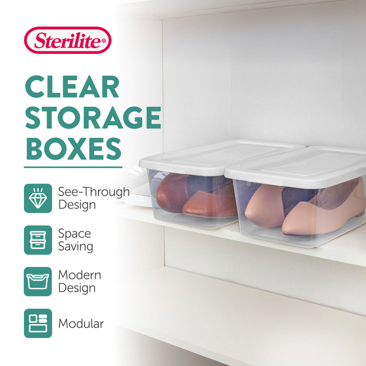 Sterilite 6 Qt Storage Box, Stackable Plastic Container, Home Organizer, 12 Pack - VMInnovations