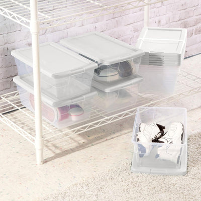 Sterilite 6 Qt Storage Box, Stackable Plastic Container, Home Organizer, 36 Pack