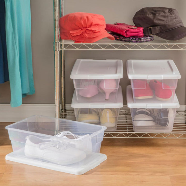 Sterilite 6 Qt Storage Box, Stackable Plastic Container, Home Organizer, 12 Pack - VMInnovations
