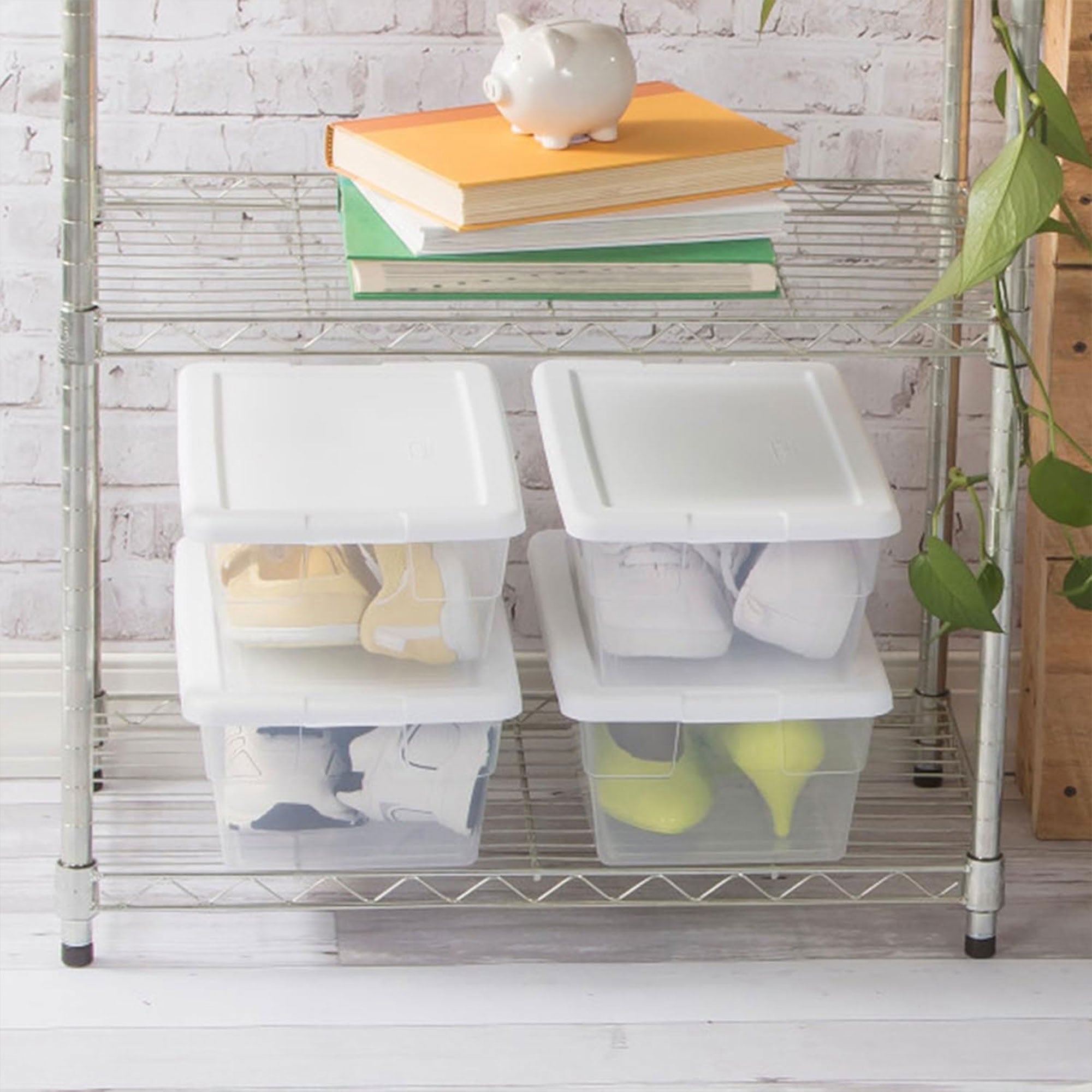 Sterilite 6 Qt Storage Box, Stackable Plastic Container, Home Organizer, 36 Pack
