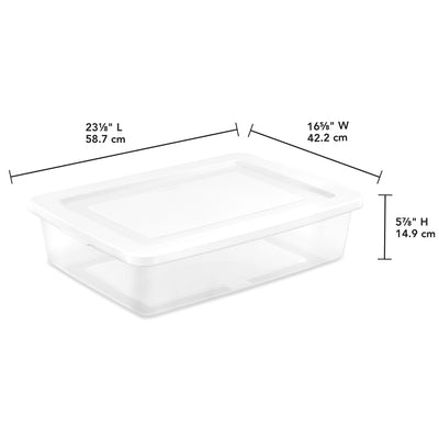 Sterilite 28 Qt Storage Box, Stackable Plastic Container Home Organizer, 30 Pack