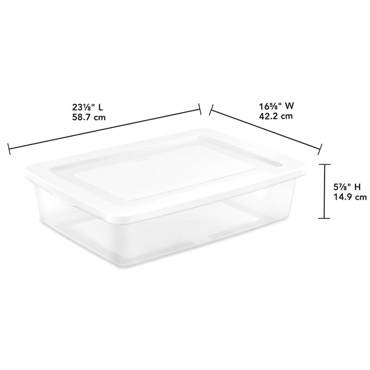 Sterilite 28 Qt Storage Box, Stackable Plastic Container Home Organizer, 30 Pack