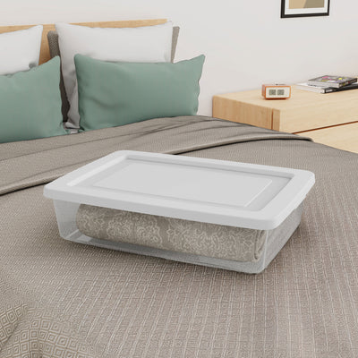 Sterilite 28 Qt Storage Box, Stackable Plastic Container Home Organizer, 30 Pack
