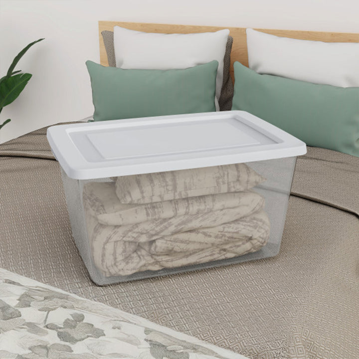 Sterilite 58 Qt Storage Box, Stackable Plastic Container Home Organizer, 32 Pack