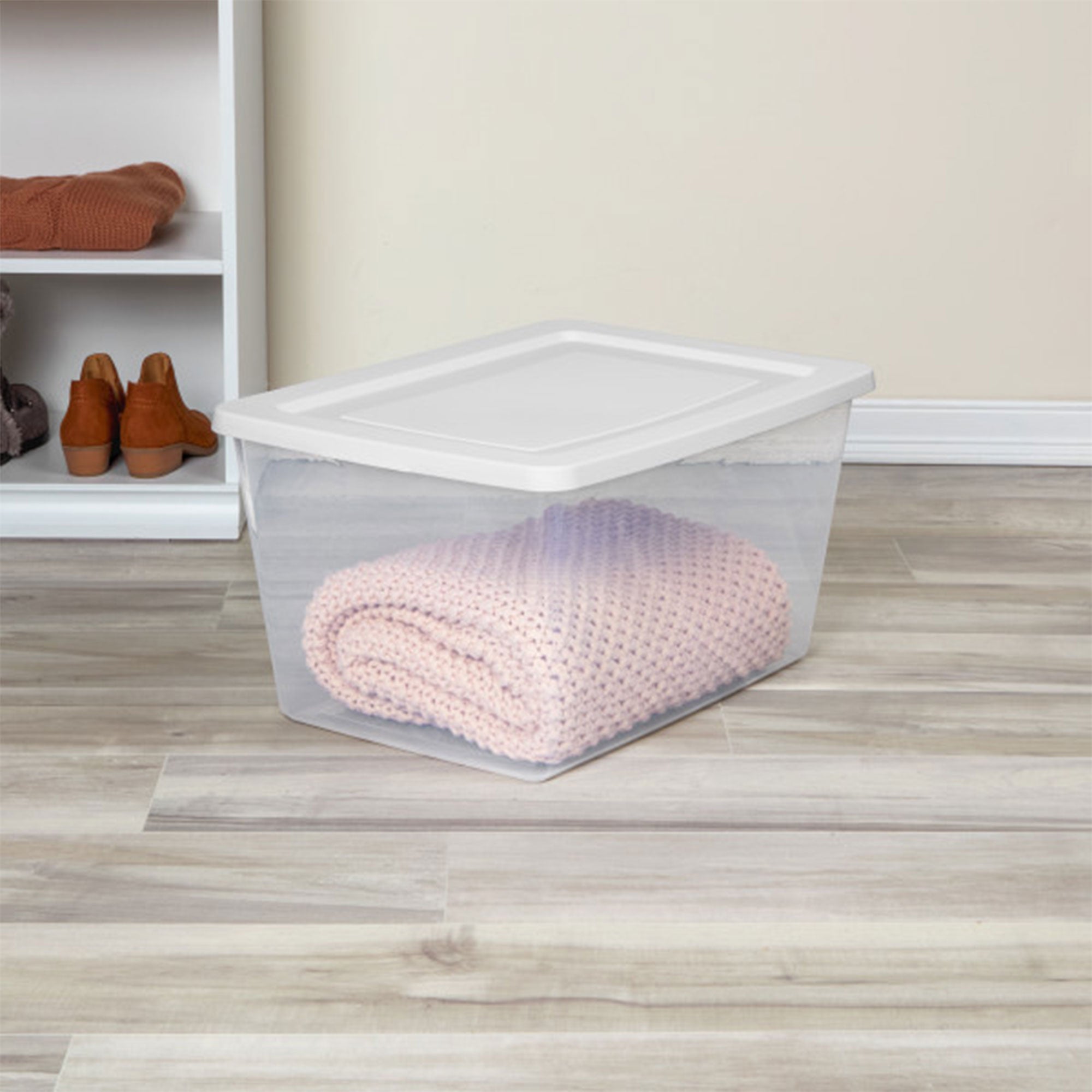 Sterilite 58 Qt Storage Box, Stackable Plastic Container Home Organizer, 32 Pack