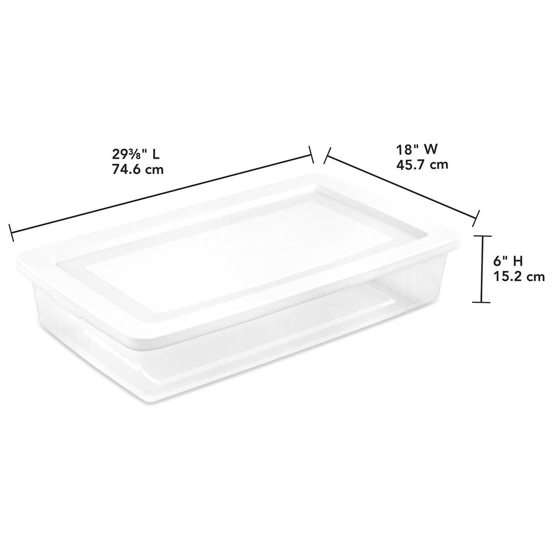 Sterilite 41 Qt Storage Box, Stackable Plastic Container, Home Organizer, White