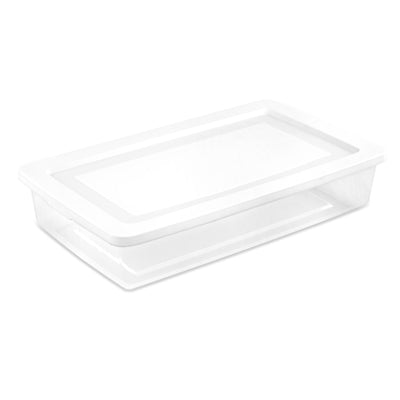 Sterilite 41 Qt Storage Box, Stackable Plastic Container, Home Organizer, White