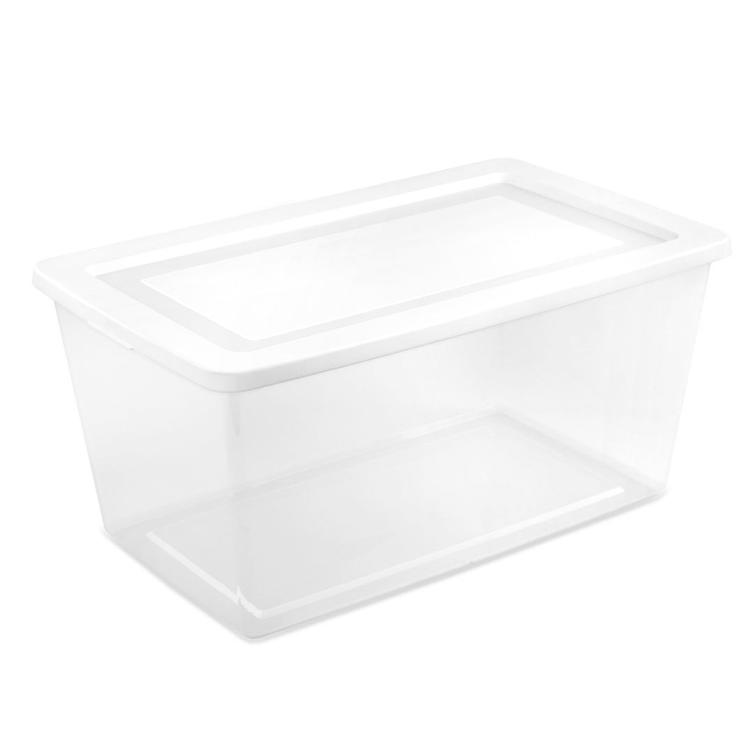 Sterilite 90 Qt Storage Box, Stackable Plastic Container Home Organizer, 12 Pack