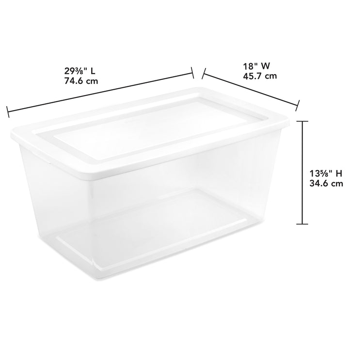 Sterilite 90 Qt Storage Box, Stackable Plastic Container Home Organizer, 12 Pack