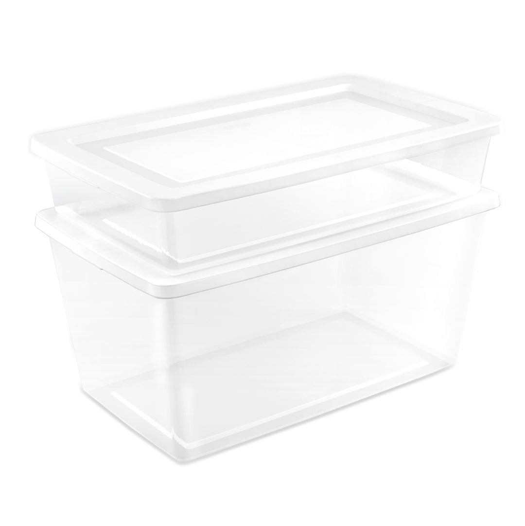 Sterilite 90 Qt Storage Box, Stackable Plastic Container Home Organizer, 12 Pack