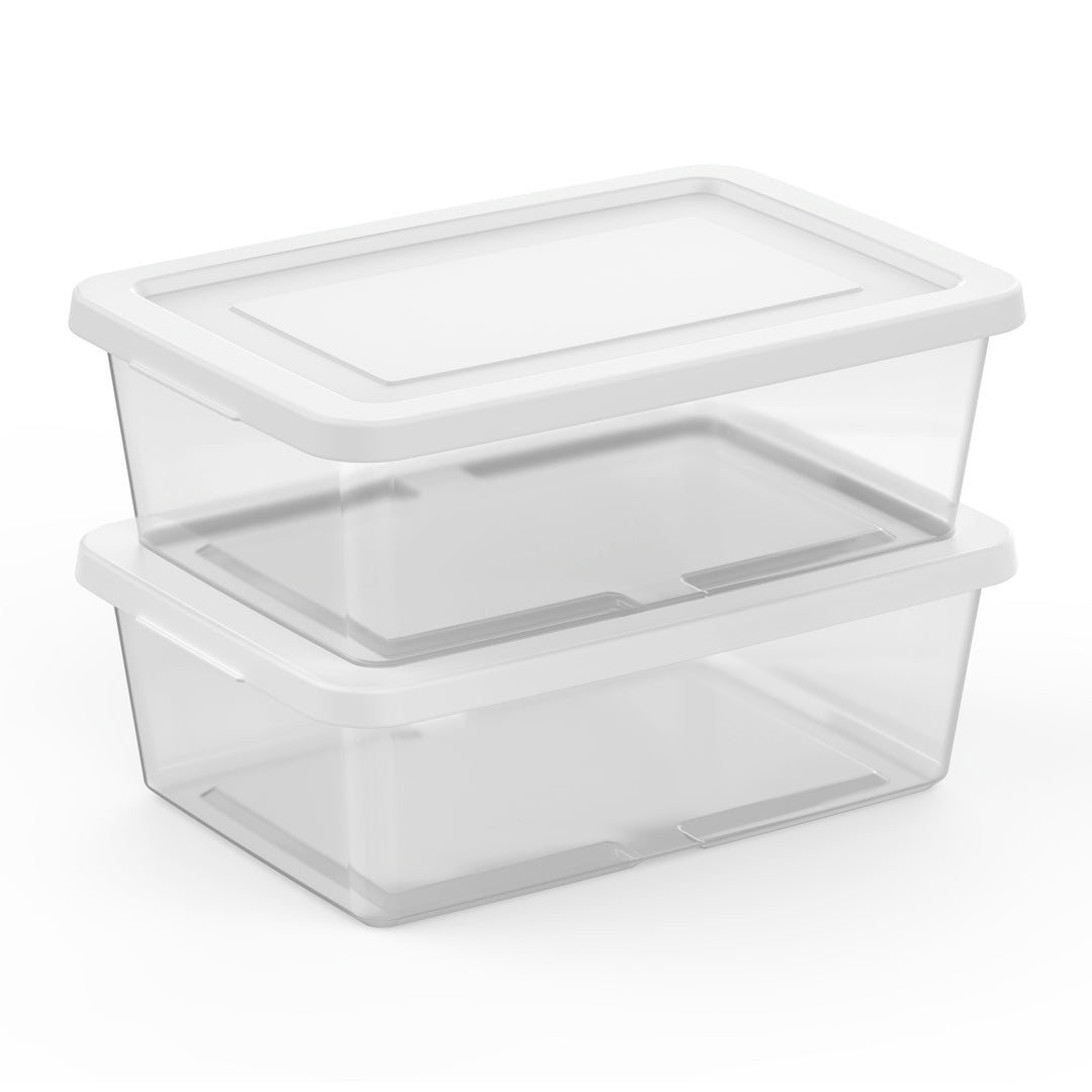 Sterilite 12 Qt Storage Box, Stackable Plastic Container Home Organizer, 15 Pack