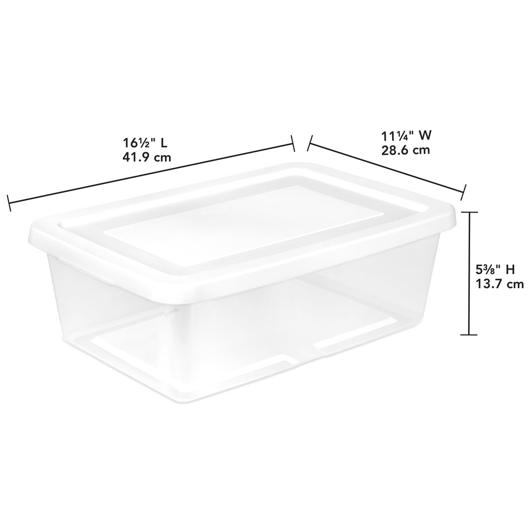 Sterilite 12 Qt Storage Box, Stackable Plastic Container Home Organizer, 60 Pack