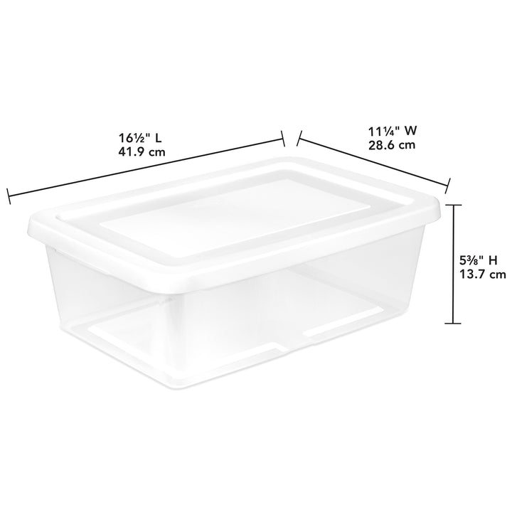Sterilite 12 Qt Storage Box, Stackable Plastic Container Home Organizer, 60 Pack